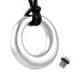 Silver - Stainless Steel Cremation Urn Pendant Cord - Circle of Life -  - J-390-Silver