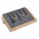 Solid Wood Gray Microfiber Horizontal Jewelry Necklace Display - Large -  - SM027