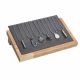 Solid Wood Gray Microfiber Horizontal Jewelry Necklace Display - Large -  - SM027