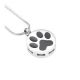 Stainless Steel Cremation Urn Pendant Chain Circle Paw Print and Bones -  - J-400