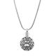 Stainless Steel Cremation Urn Pendant Chain Circle Single Paw Print -  - J-028
