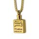 Stainless Steel Cremation Urn Pendant Chain - Gold Colored Bone & Halo -  - J-387-G