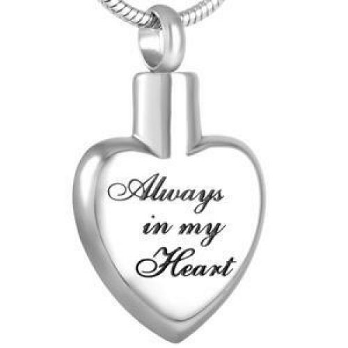Stainless Steel Cremation Urn Pendant Chain - Heart - Always My Heart -  - J-992