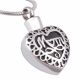 Stainless Steel Cremation Urn Pendant w/ Chain - Heart - Mom -  - J-057