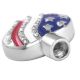 Stainless Steel Cremation Urn Pendant w/ Chain - Heart w/ USA Flag -  - J-142-S