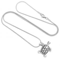 Stainless Steel Turtle Cremation Urn Pendant w/ Chain