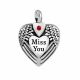Stainless Steel Urn Pendant Chain "Miss You" Heart Angel Wings -  - J-060