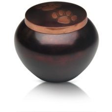 Copper Raku Paw Print Pet Cremation Urn - Large