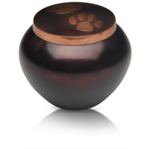 Copper Raku Paw Print Pet Cremation Urn - Large -  - B-1536R-L