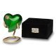 Vibrant Green Brass Cremation Urn - Heart Keepsake -  - B-1675-H