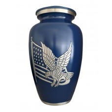Blue American Pride Adult Cremation Urn - 220 cubic inches