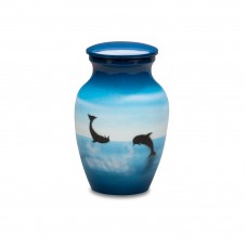 Frolicking Dolphin Small Token Keepsake Cremation Urn - 3 cubic inches