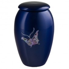 Blue Butterfly Tranquility Small Token Keepsake Cremation Urn - 3 cubic inches