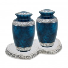 Middleton Blue Companion Cremation Urn Set - 220 cubic inches