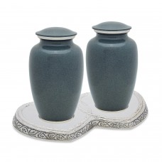 Grey Wolf Granite Companion Cremation Urn Set - 220 cubic inches
