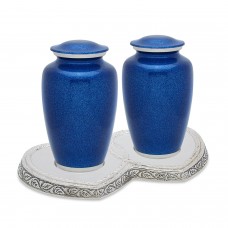 Blue Pearl Companion Cremation Urn Set - 220 cubic inches