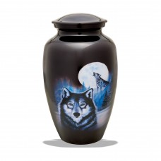 Full Moon Wolf Adult Cremation Urn - 220 cubic inches