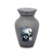 Moonlit Wolf Small Token Keepsake Cremation Urn - 3 cubic inches