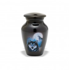 Full Moon Wolf Small Token Keepsake Cremation Urn - 3 cubic inches