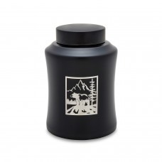 Stainless Steel Black Bear Adult Cremation Urn -  180 cubic inches