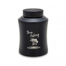 Stainless Steel Gone Fishing Adult Cremation Urn -  180 cubic inches
