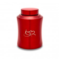 Stainless Steel Two Hearts Adult Cremation Urn -  180 cubic inches