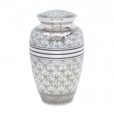 Silver Fleur De Lis Adult Cremation Urn - 220 cubic inches