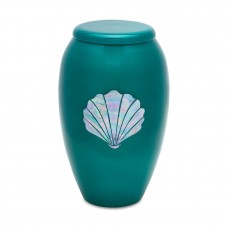 Aquamarine Sea Shell Adult Cremation Urn - 220 cubic inches
