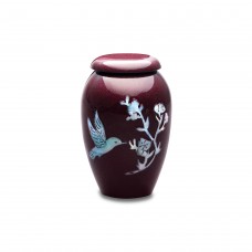 Burgundy Hummingbird Small Token Keepsake Cremation - 3 cubic inches