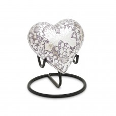 Purple Loving Doves Keepsake Cremation Heart - 3 cubic inches