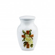 Yellow Rose Cross Small Token Keepsake Cremation - 3 cubic inches