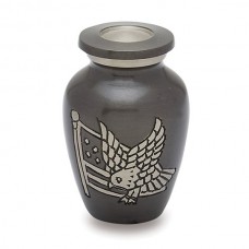 Aluminum American Pride Small Token Keepsake Cremation Urn - 3 cubic inches