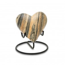 Weathered Woody Keepsake Cremation Heart - 3 cubic inches