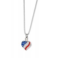 American Flag Heart - Cremation Jewelry