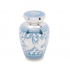 Blue Loving Doves Small Token Keepsake Cremation Urn - 3 cubic inches