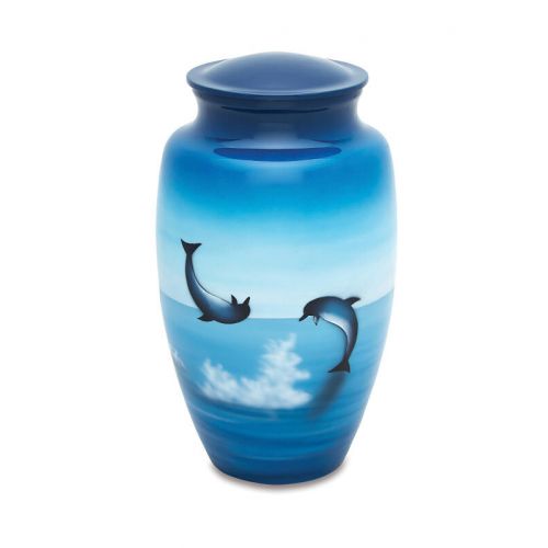 Frolicking Dolphins - Adult - Hand Painted Cremation Urn 210 Cu. In. -  - 7506-10