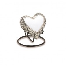 Grecian White Keepsake Cremation Heart - 3 cubic inches