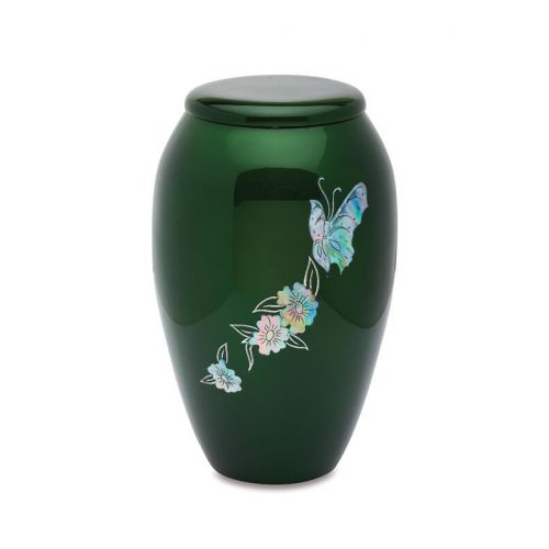 Green Butterflies with Flowers - Adult - Cremation Urn 210 Cu. In. -  - 7535-10
