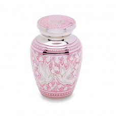 Pink Loving Doves Small Token Keepsake Cremation Urn - 3 cubic inches