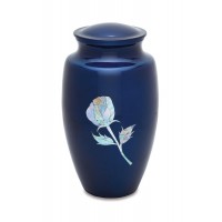 Pearl Rose on Blue - Adult/Full Size - Cremation Urn