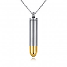 Two Tone Bullet Cremation Urn Pendant