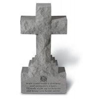 15 in. Cross On Base  w/ If Tears Could Build All Cast Stone Memorial