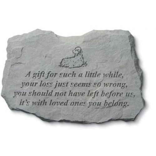 A Gift For Such A Little...  w/Lamb All Weatherproof Cast Stone - 707590957209 - 95720