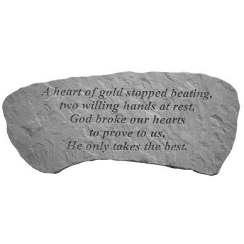 A Heart Of Gold... Cast Stone All Weatherproof Cast Stone Memorial - 707509374204 - 37420