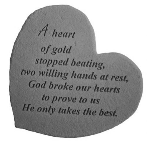 A Heart Of Gold... Decorative Stones All Weatherproof Cast Stone - 707509086015 - 08601