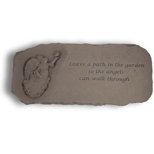 Angel Bench w/ Leave A Path... All Weatherproof Cast Stone - 707509370206 - 37020