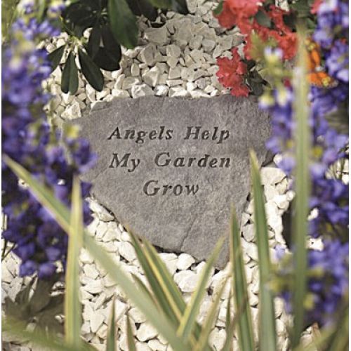 Angels Help My Garden Grow All Weatherproof Cast Stone - 707509659202 - 65920