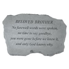 Beloved Brother- No Farewell Words... All Weatherproof Cast Stone