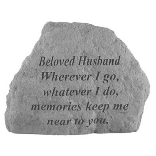 Beloved Husband Where Ever I Go All Weatherproof Cast Stone Memorial - 707509169206 - 16920