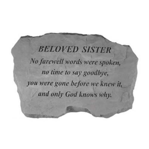 Beloved Sister- No Farewell Words... All Weatherproof Cast Stone - 707509983208 - 98320